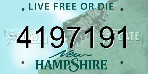 4197191 New Hampshire License Plate