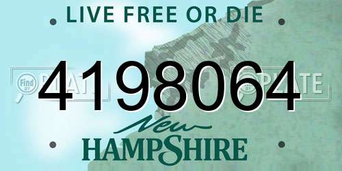 4198064 New Hampshire License Plate