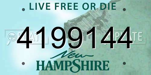 4199144 New Hampshire License Plate