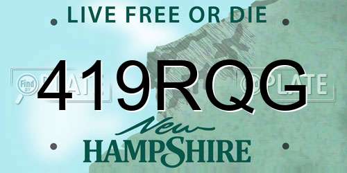 419RQG New Hampshire License Plate
