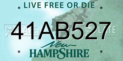 41AB527 New Hampshire License Plate