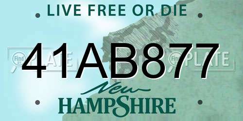 41AB877 New Hampshire License Plate