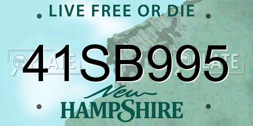 41SB995 New Hampshire License Plate
