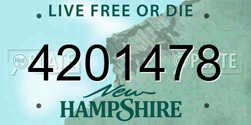 4201478 New Hampshire License Plate