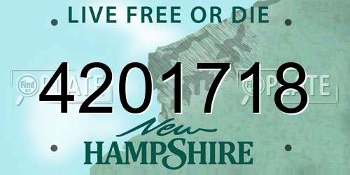 4201718 New Hampshire License Plate