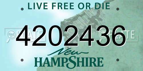 4202436 New Hampshire License Plate