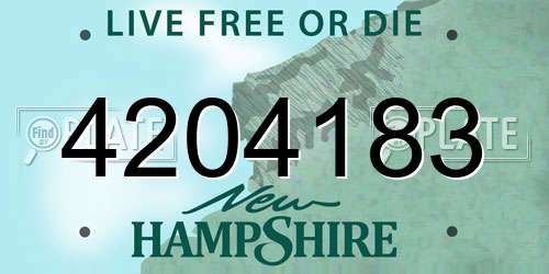 4204183 New Hampshire License Plate