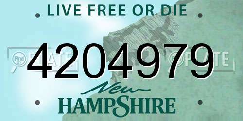 4204979 New Hampshire License Plate