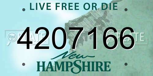4207166 New Hampshire License Plate
