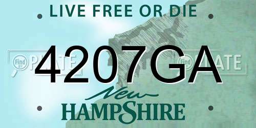 4207GA New Hampshire License Plate