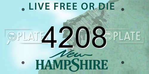 4208 New Hampshire License Plate