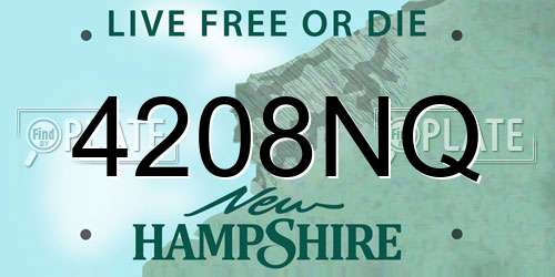 4208NQ New Hampshire License Plate
