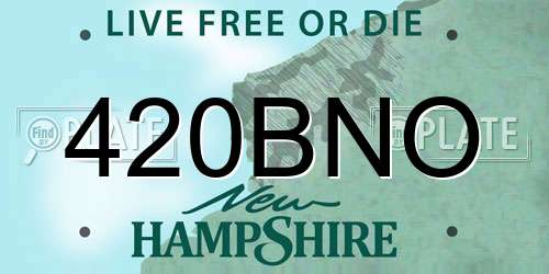 420BNO New Hampshire License Plate