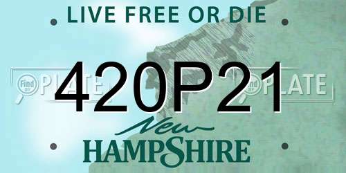 420P21 New Hampshire License Plate