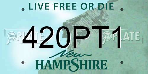 420PT1 New Hampshire License Plate