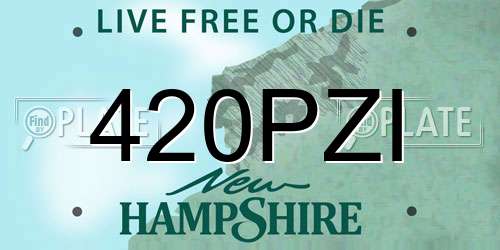 420PZI New Hampshire License Plate
