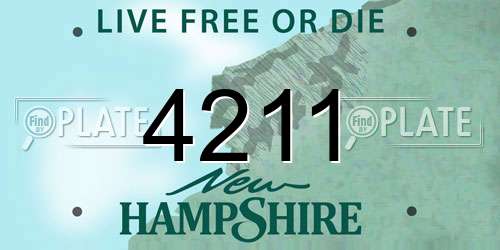 4211 New Hampshire License Plate