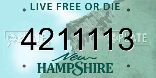 4211113 New Hampshire License Plate