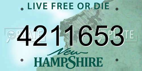 4211653 New Hampshire License Plate
