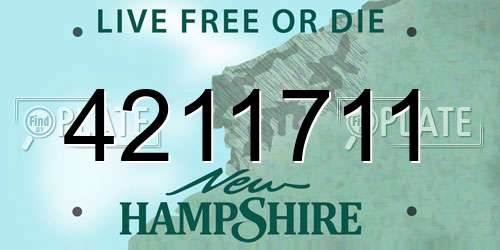 4211711 New Hampshire License Plate
