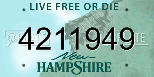 4211949 New Hampshire License Plate