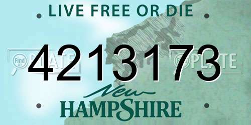 4213173 New Hampshire License Plate