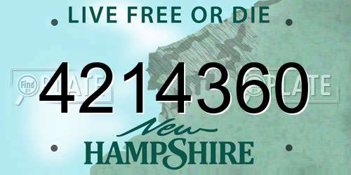 4214360 New Hampshire License Plate