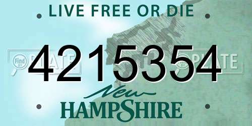 4215354 New Hampshire License Plate