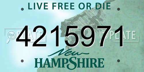 4215971 New Hampshire License Plate