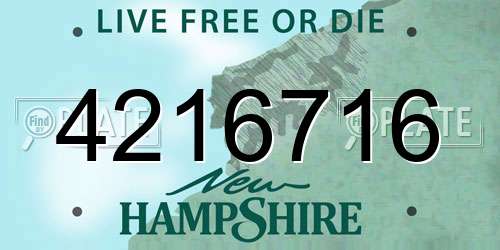 4216716 New Hampshire License Plate