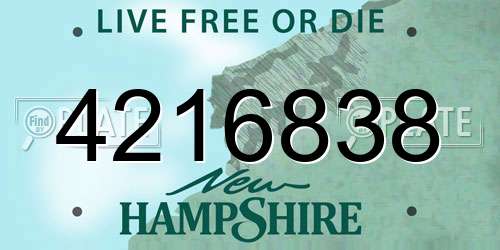 4216838 New Hampshire License Plate