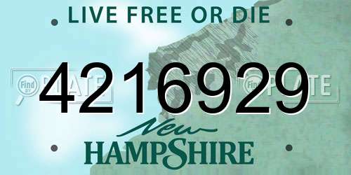4216929 New Hampshire License Plate