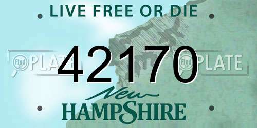 42170 New Hampshire License Plate