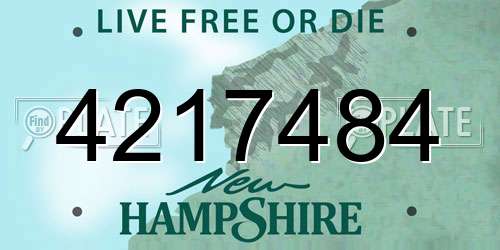 4217484 New Hampshire License Plate