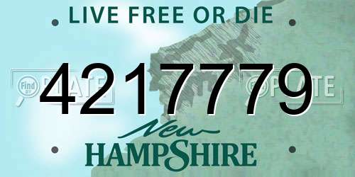 4217779 New Hampshire License Plate
