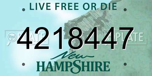 4218447 New Hampshire License Plate