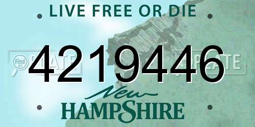 4219446 New Hampshire License Plate