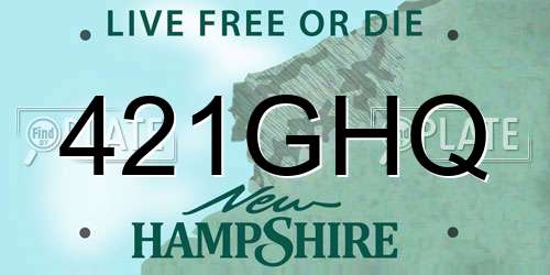 421GHQ New Hampshire License Plate