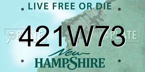 421W73 New Hampshire License Plate