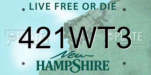 421WT3 New Hampshire License Plate