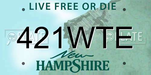 421WTE New Hampshire License Plate