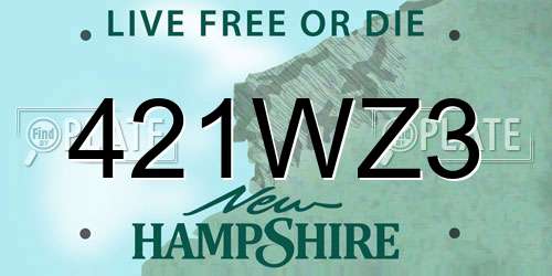421WZ3 New Hampshire License Plate
