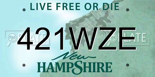 421WZE New Hampshire License Plate