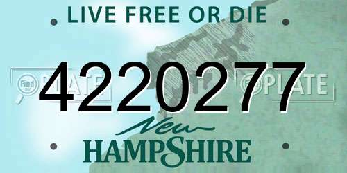 4220277 New Hampshire License Plate