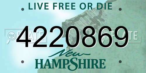 4220869 New Hampshire License Plate