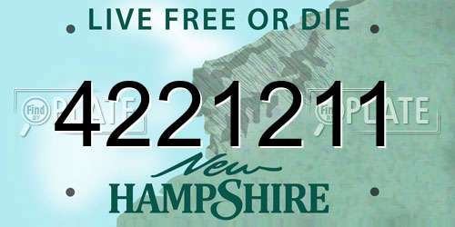 4221211 New Hampshire License Plate