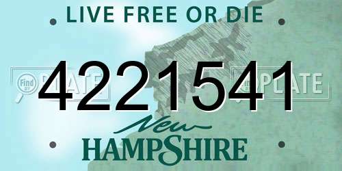 4221541 New Hampshire License Plate