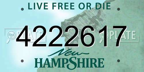 4222617 New Hampshire License Plate