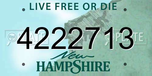 4222713 New Hampshire License Plate