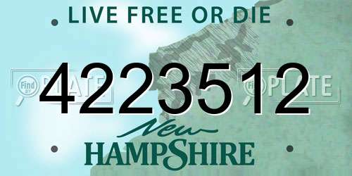 4223512 New Hampshire License Plate